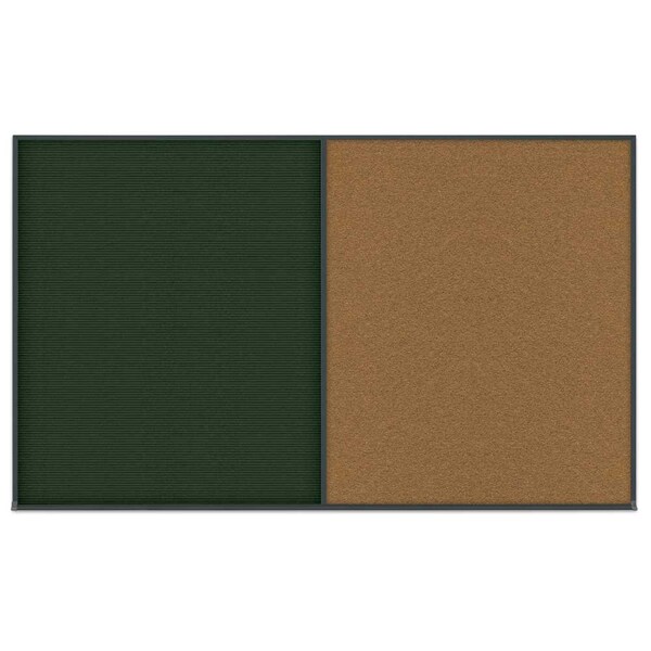 Double Door Radius Corkboard, 60"x36", Hea, UV7014RC-SATIN-CORK